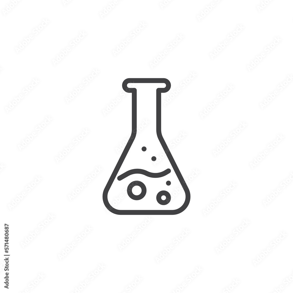 Chemical flask line icon Chemical flask line icon