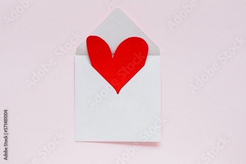 red heart on white paper