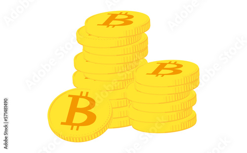山積みのビットコインのイラスト