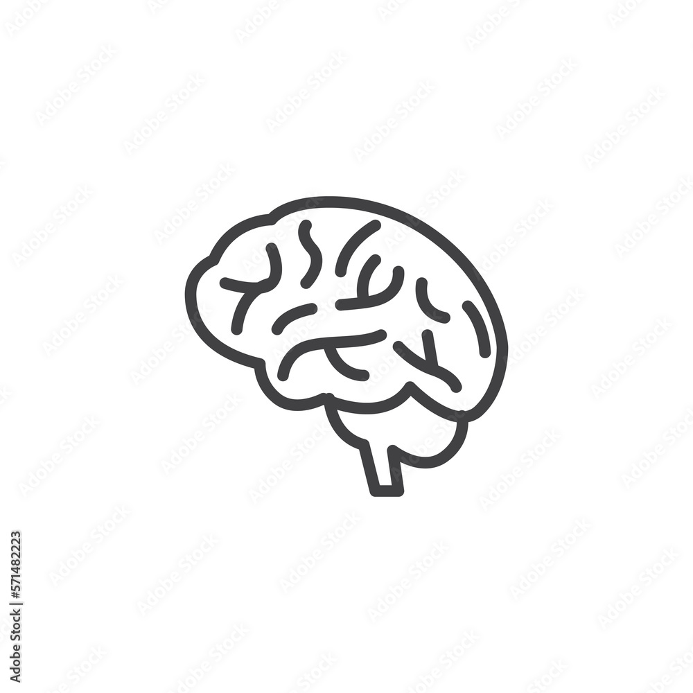 Human brain line icon Human brain line icon