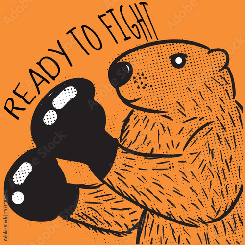 capybara getting ready for boxing