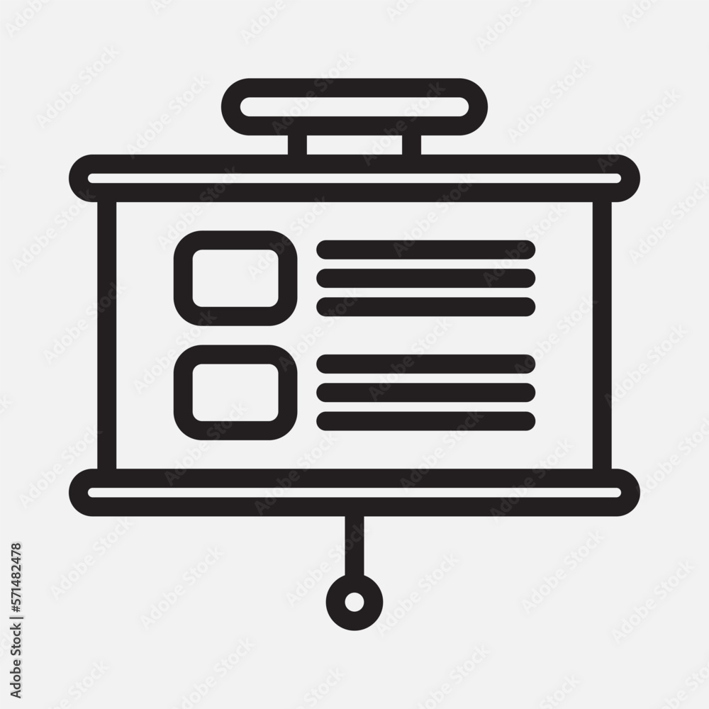Description presentation icon in line style, use for website mobile app presentation Description presentation icon in line style, use for website mobile app presentation