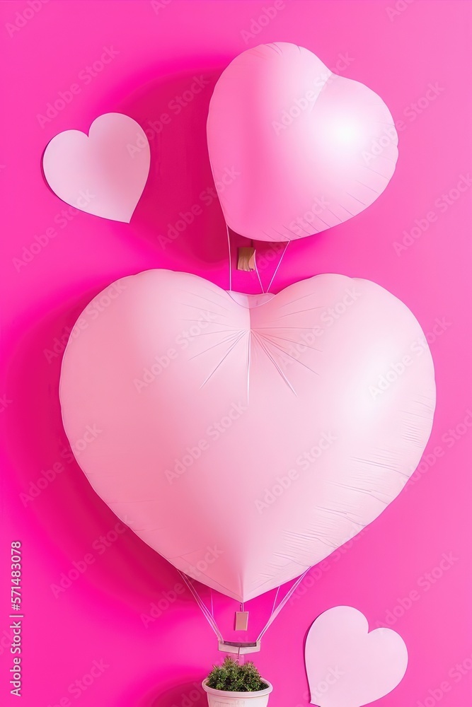 Valentine's day/ Mother's Day/ Women's Day card with a balloon-shaped heart
