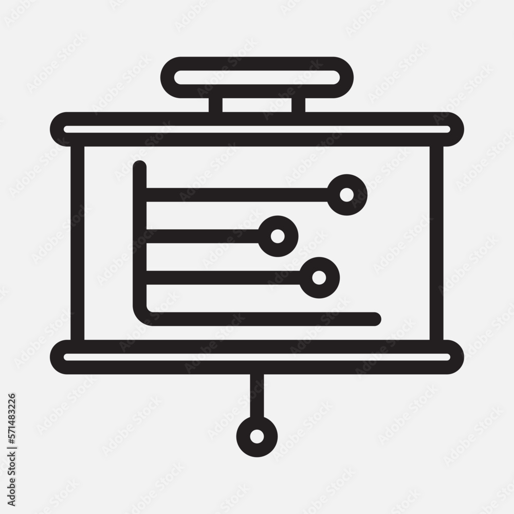Outline chart presentation icon in line style, use for website mobile app presentation Outline chart presentation icon in line style, use for website mobile app presentation
