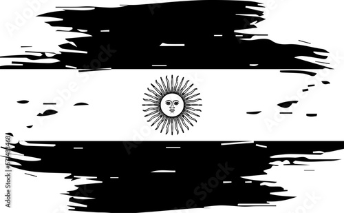 Argentina Flag Black and White Vector