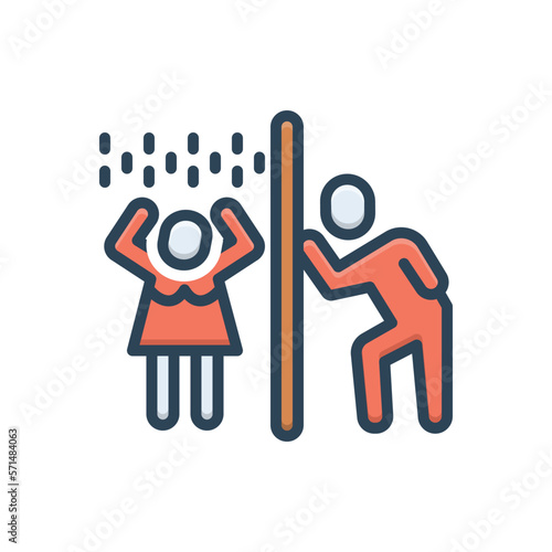 Color illustration icon for voyeur