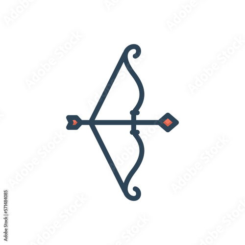 Color illustration icon for bow