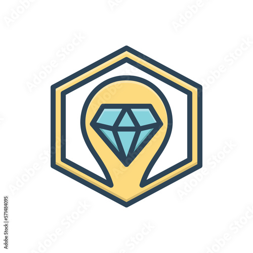 Color illustration icon for brilliant