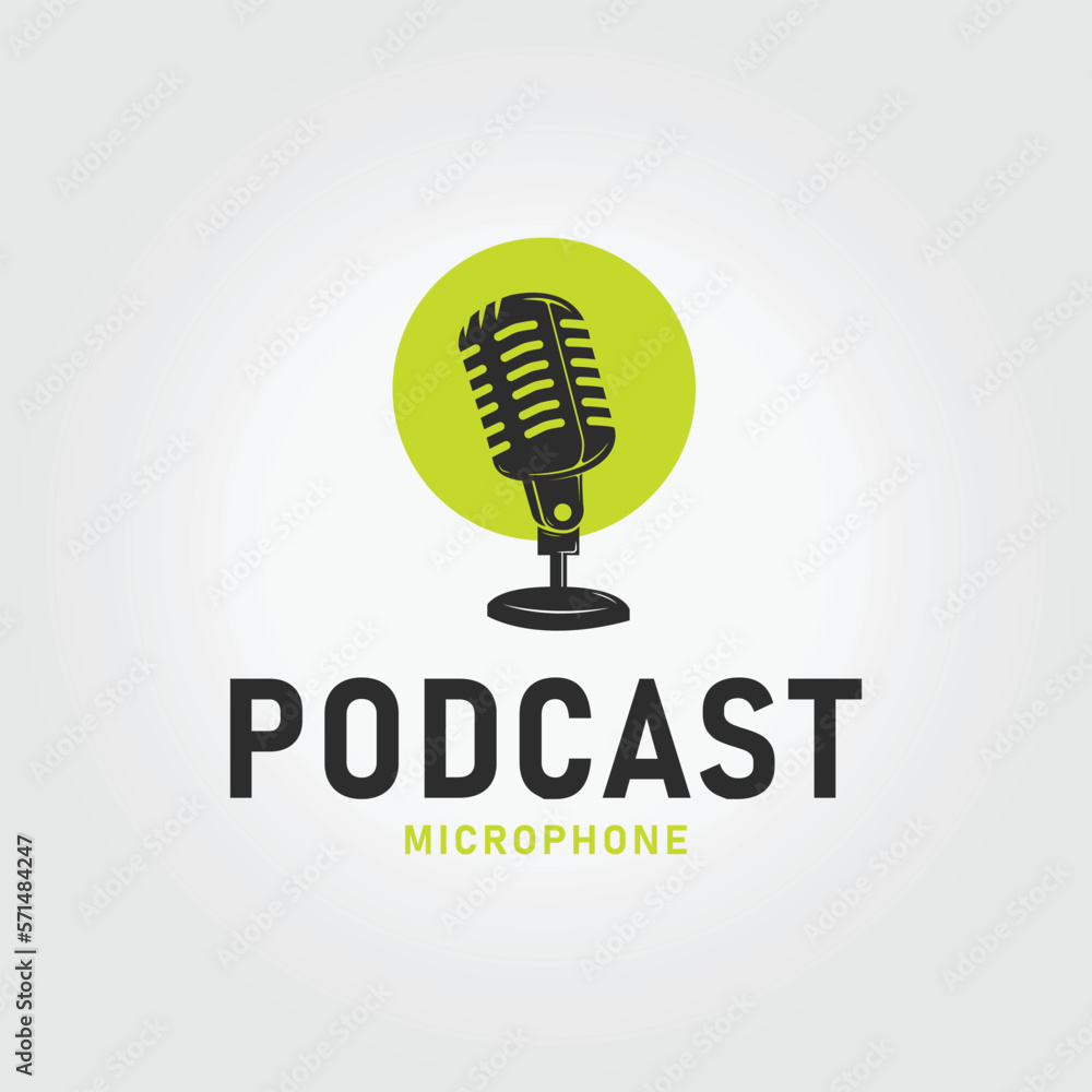 stand mic for podcast logo icon vector design illustration stand mic for podcast logo icon vector design illustration
