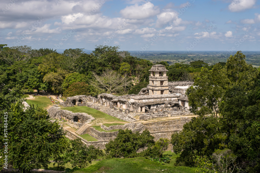 pakal mayan king palace in palenque in forest, chiapas mexico pakal mayan king palace in palenque in forest, chiapas mexico