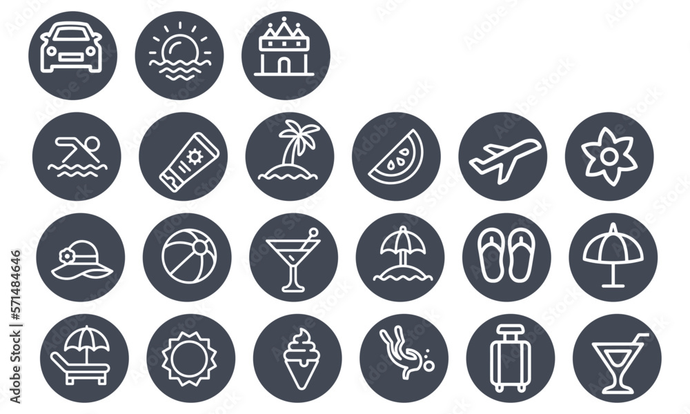 Holiday and Summer Icons vector design 