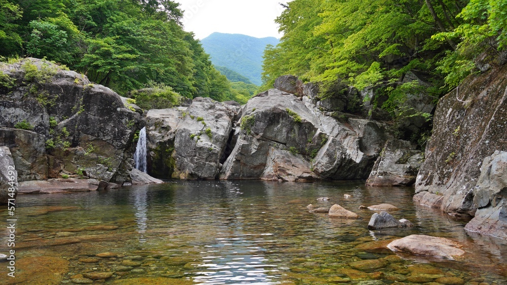 Beautiful summer valley scenery in Korea
