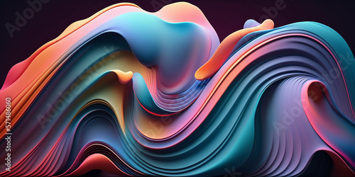 Abstract colorful waves modern wallpaper