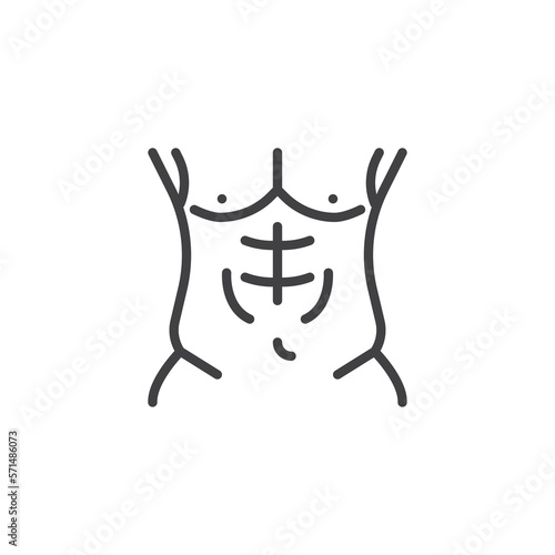 Muscular torso line icon