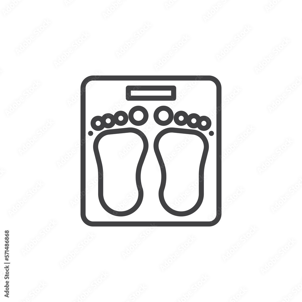 Scales with footprint line icon Scales with footprint line icon