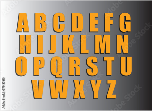 vector alphabet set, Retro Orange fonts