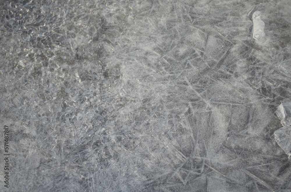 Unique Pattern of the Frozen River in a Park Unique Pattern of the Frozen River in a Park
