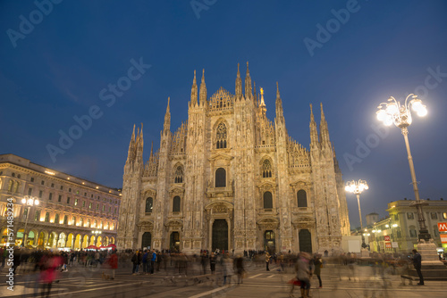 Cathedral in Dusk in City of Milan, Lombardy, Italy.