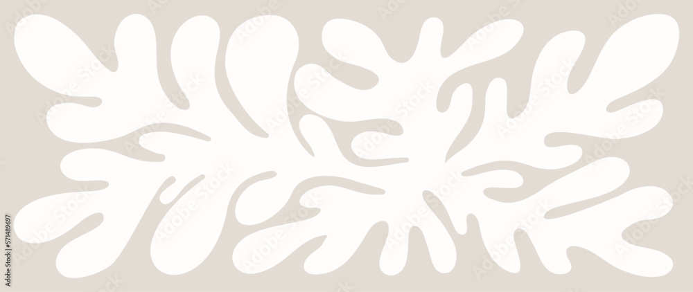Abstract art wallpaper vector. Organic abstract natural botanical leaf shape in minimalist hand drawn simple style background. Design illustration for fabric, print, cover, banner, invitation, decor. Abstract art wallpaper vector. Organic abstract natural botanical leaf shape in minimalist hand drawn simple style background. Design illustration for fabric, print, cover, banner, invitation, decor.
