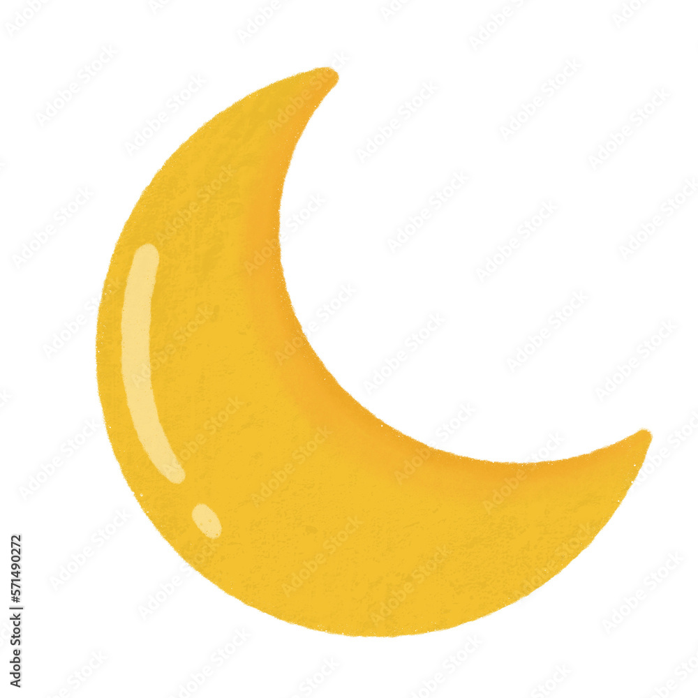 yellow moon on a white background