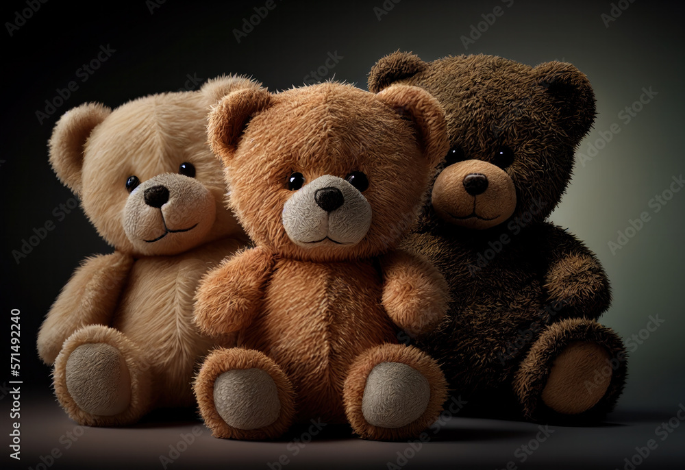 group of teddy bears created with Generative AI technology group of teddy bears created with Generative AI technology
