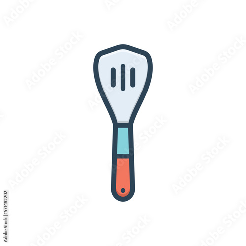 Color illustration icon for turner