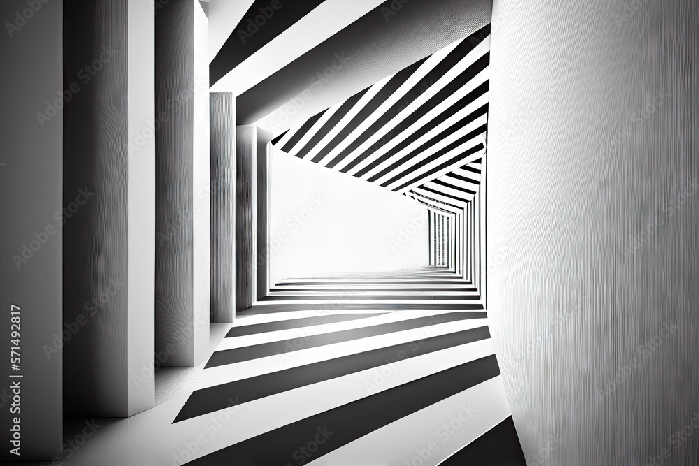 Obraz premium Abstract white background with black lines created with AI