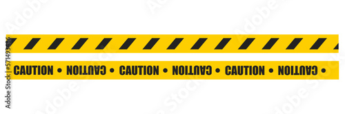 Caution tape set of yellow warning ribbons. Abstract warning lines for police, accident, under construction. Vector danger tape collection.