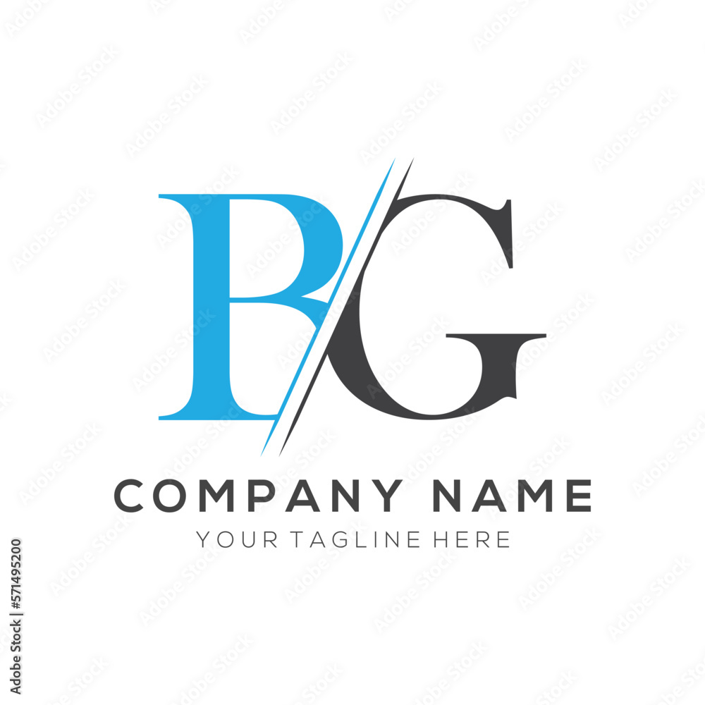 BG letter logo design template elements. BG letter vector logo. Stock