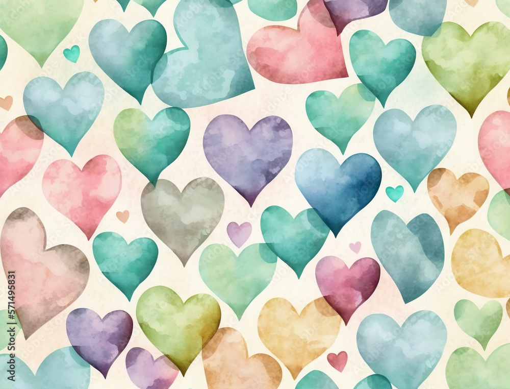 Fototapeta premium Heart Valentine Pattern. Generative AI