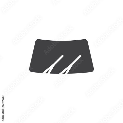 Car windshield and wipers vector icon