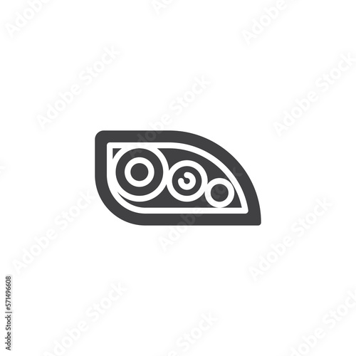 Car headlight vector icon