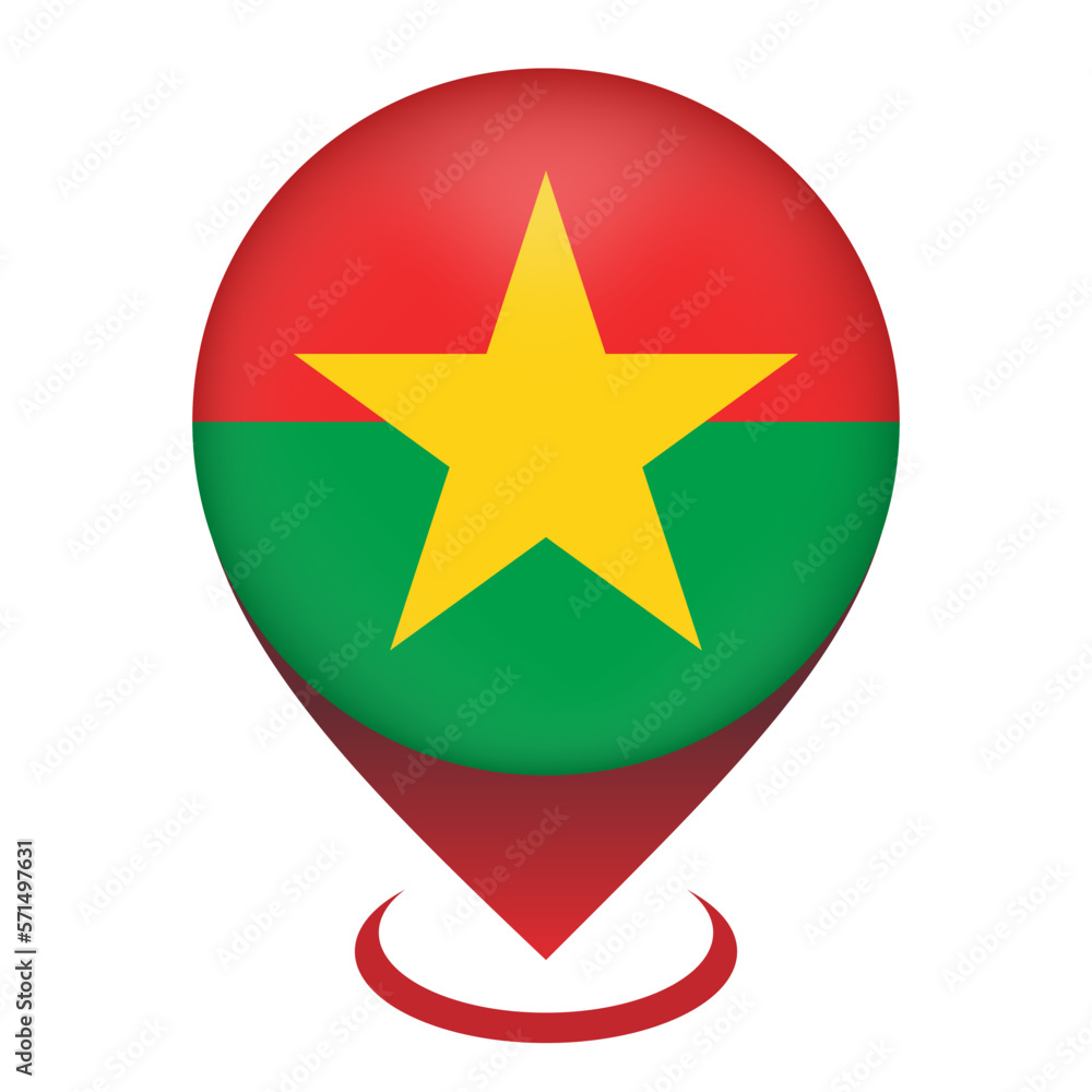 Map pointer with contry Burkina Faso. Burkina Faso flag. Vector illustration. Map pointer with contry Burkina Faso. Burkina Faso flag. Vector illustration.
