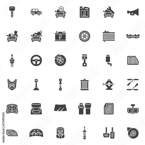 Car service vector icons set