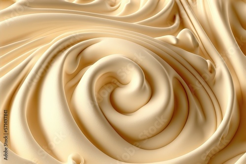 Texturised cream like swirl. Generative ai composite.