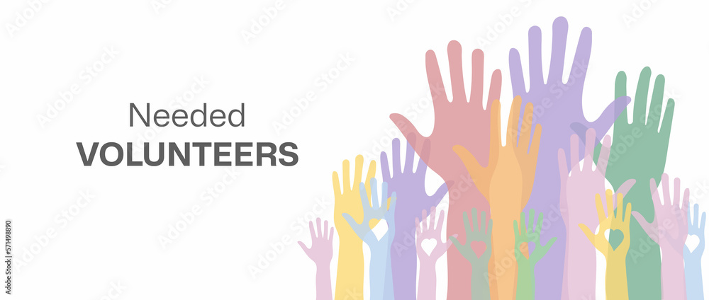 Fototapeta premium National volunteering banner, national volunteering month.