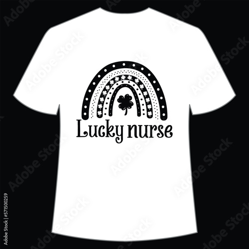 Lucky nurse St. Patrick's Day Shirt Print Template, Lucky Charms, Irish, everyone has a little luck Typography Design