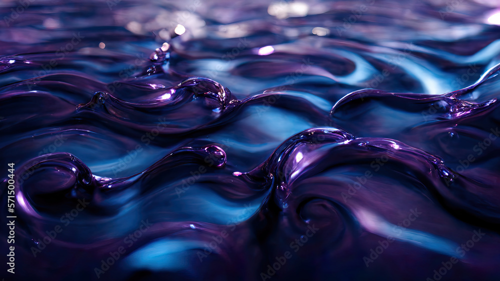Purple and blue glossy abstract liquid wallpaper. Texture imitating