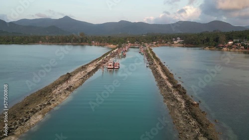 Wallpaper Mural Aerial view of Wok Tum Canel in Koh Phangan - Thailand. Torontodigital.ca