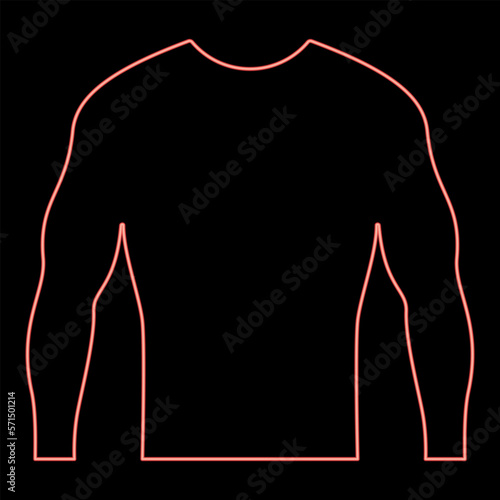Neon rushguard Rashguard red color vector illustration image flat style
