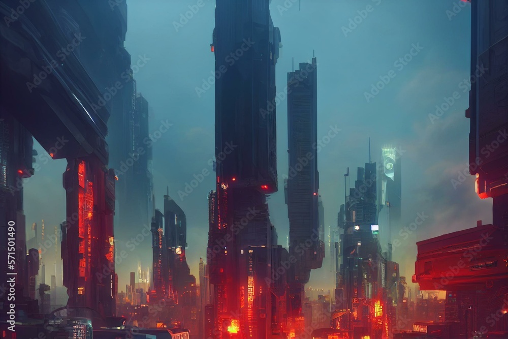 Cyberpunk town, futuristic city, dystoptic artwork, 4k wallpaper