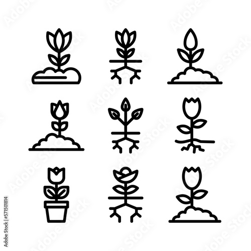 Showcase the beauty and elegance of your design with this stunning Black and White flower growth Icon. Perfect for graphic designs, logos, mobile apps, posters and more. 
