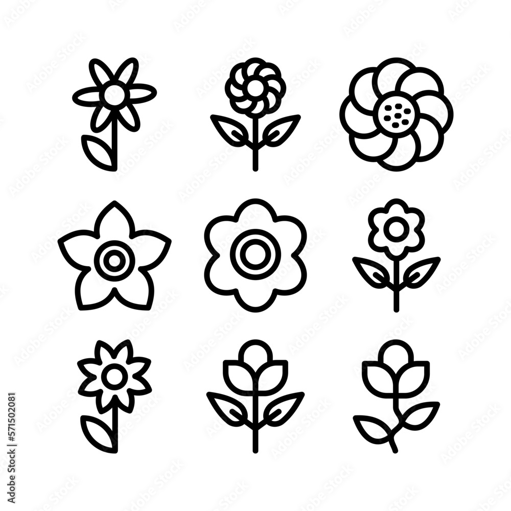 Showcase the beauty and elegance of your design with this stunning Black and White flower Icon. Perfect for graphic designs, logos, mobile apps, posters and more. 
