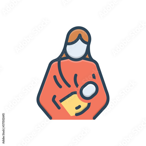 Color illustration icon for sucking