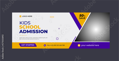School kids Admission Facebook Cover Photo Banner Design