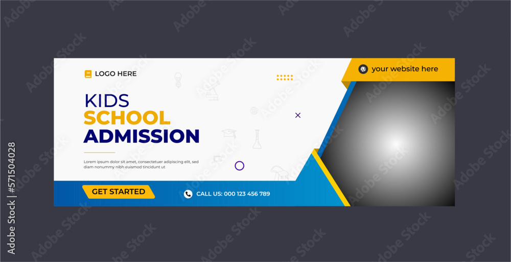 School kids Admission Facebook Cover Photo Banner Design School kids Admission Facebook Cover Photo Banner Design