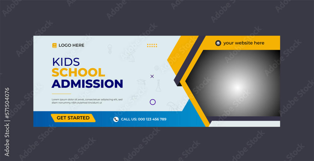 School kids Admission Facebook Cover Photo Banner Design School kids Admission Facebook Cover Photo Banner Design