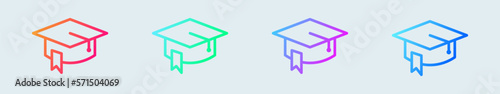 Graduation line icon in gradient colors. Education signs vector illustration.