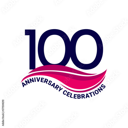100th anniversary celebration logo design. Vector Eps10