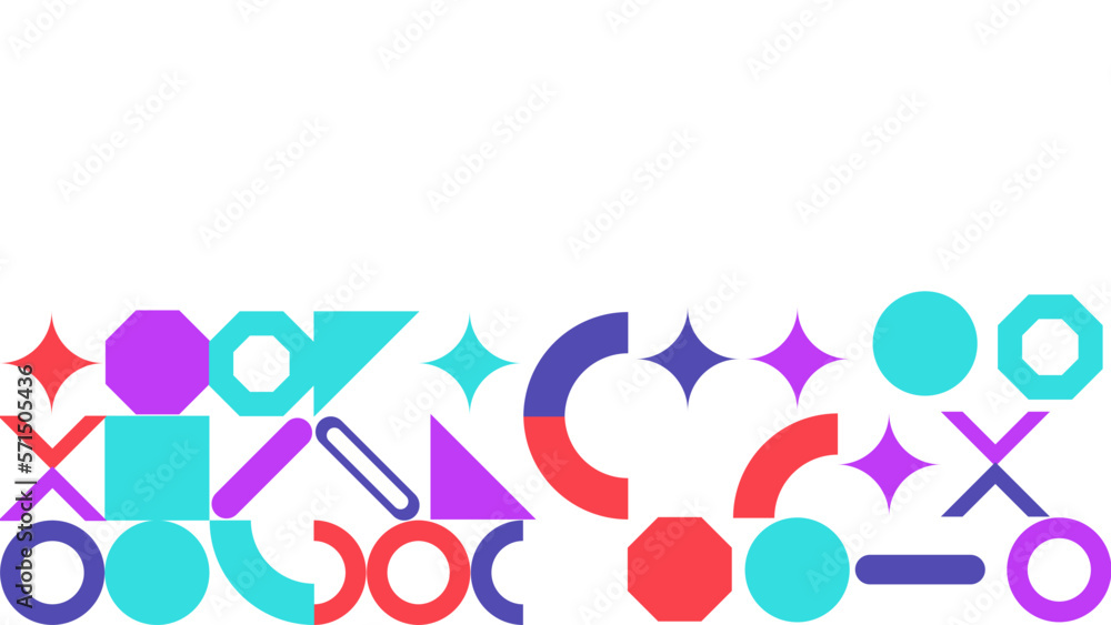 Memphis geometric abstract shapes background vector . Retro trendy halftone vector elements design for advertisement, Wallpaper, commercial and sale banner, poster. Vector illustration.